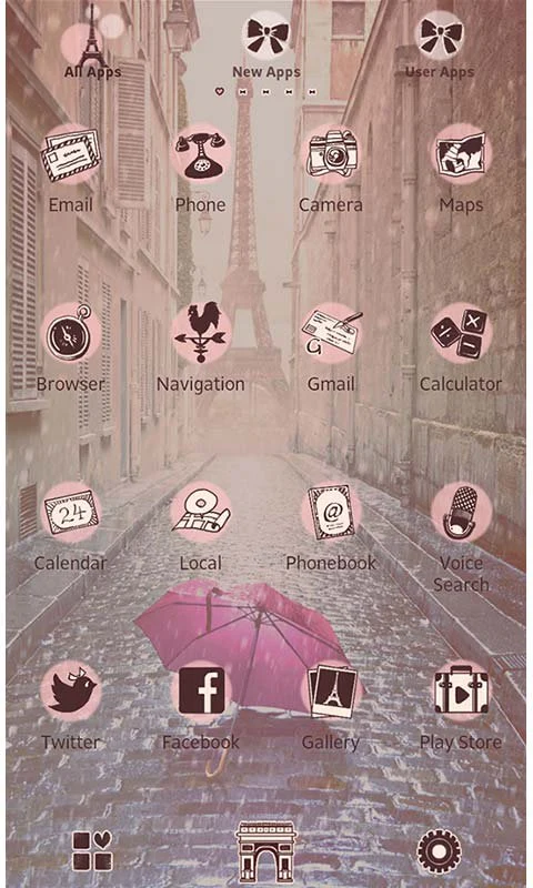 Theme Rain at the Eiffel Tower screenshot