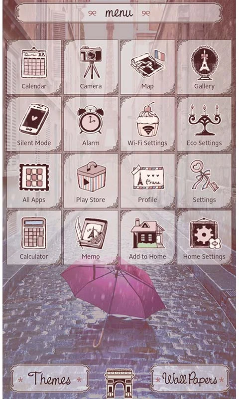 Theme Rain at the Eiffel Tower screenshot